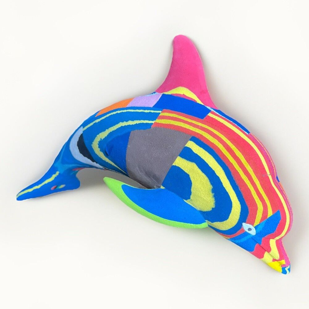 Ocean Sole-Dolphin-Recycled Washed up flip-flops Sculpture/Art -Beaches